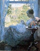 Melchers, Gari Julius Young Woman Sewing china oil painting reproduction